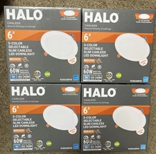 HALO HLBSL 6 in. Can Less Integrated LED, 900 Lumens, 5CCT, White (4PK)