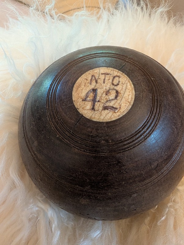 Antique Lawn Bowling Balls, Bocce Ball Wood NTC 42