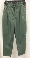 Vero Moda Wmns Army Green High Rise Straight Paperbag Pants Size S/32 W/ Tag