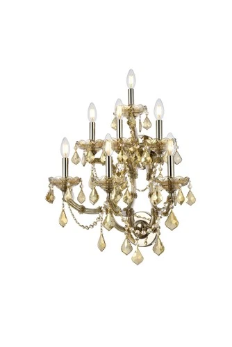 Elegant Lighting Maria Theresa 27" 7 Light Royal Crystal Wall Sconce - Picture 6 of 9