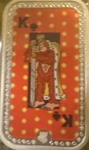 32 grams .999 Fine Silver, Postal Express Mint. King of Spades PlayingCard.