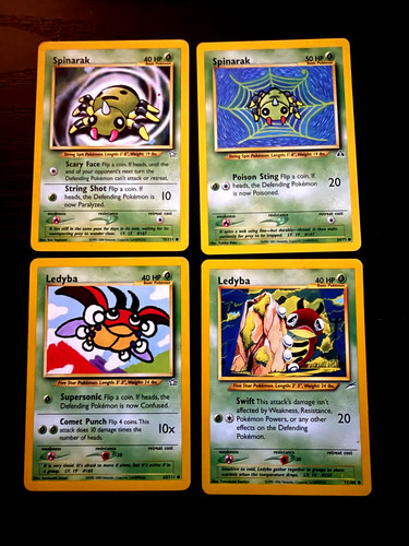Pokemon Spinarak Ledyba Card Lot Neo Genesis Discovery Destiny WOTC Vintage x4