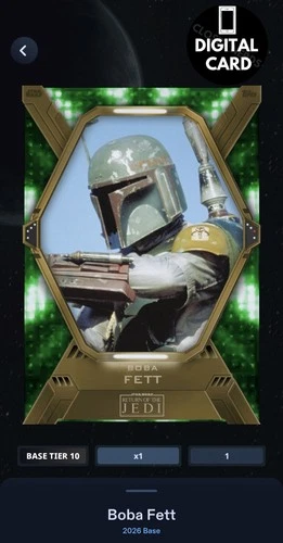 2cc Boba Fett 2026 Base Variant Green Inception Tier 10 - Star Wars Card Trader
