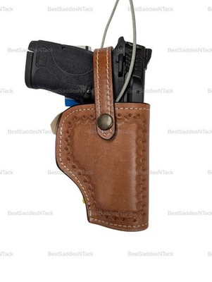 LEATHER HOLSTER FOR S&W M&P SHIELD EZ M2.0 .380 ACP OWB STRONG SIDE CROSS DRAW