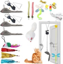 Christmas Cat Toy, Kitten Toy Bag Set Assorted with Cat Spring Toy, Cat