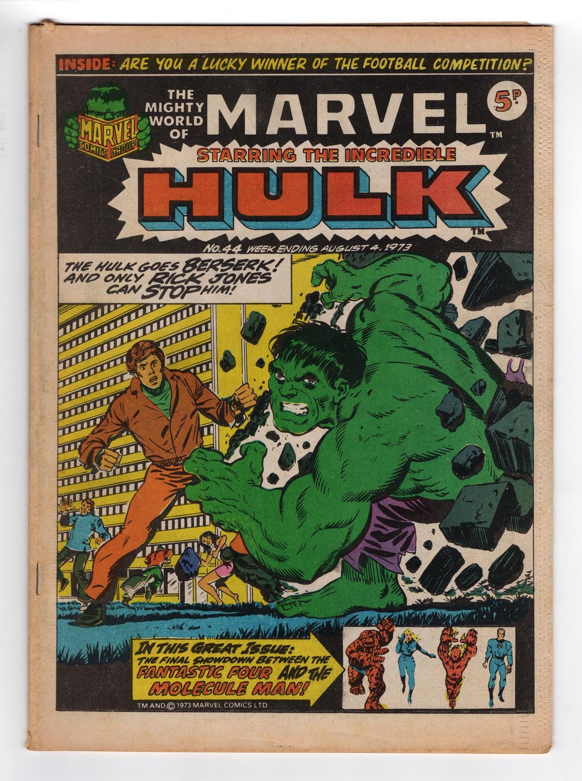 1970 MARVEL CAPTAIN MARVEL #21 & FANTASTIC FOUR #20 1ST MOLECULE MAN RARE UK