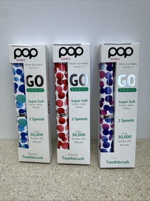 Pop Sonic Go Sonic Super Soft 2 Speed Travel 30,000 Vibes/Sec ToothBrush
