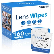 Lens Wipes for Eyeglasses,160 Pack Eye Glasses Cleaner Wipes,Pre-Moistened In...