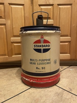 Vintage Standard Multipurpose Grease Can with Spout No. 90 Net 40 Pounds