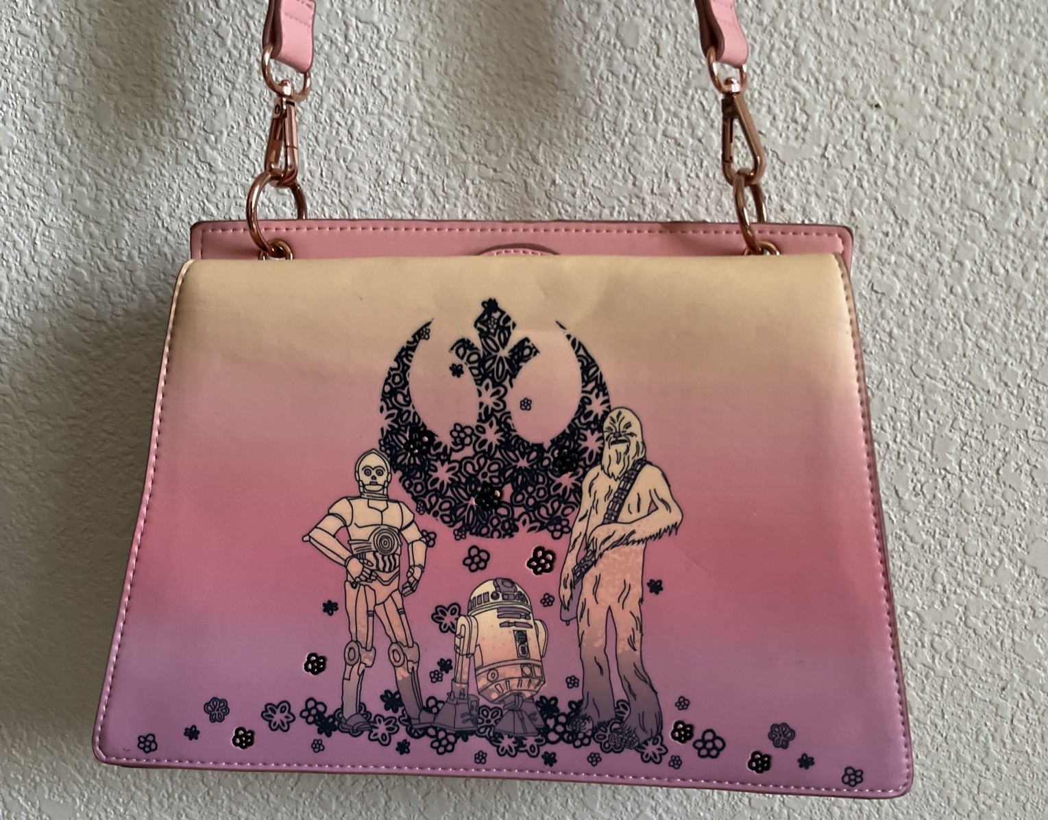 STAR WARS Pink Ombre Our Universe Hot topic disney loungefly Purse Shoulder Bag image 7