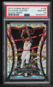 2019-20 Select Premier Level Scope Prizm De'Andre Hunter PSA 10 GEM MT Rookie RC