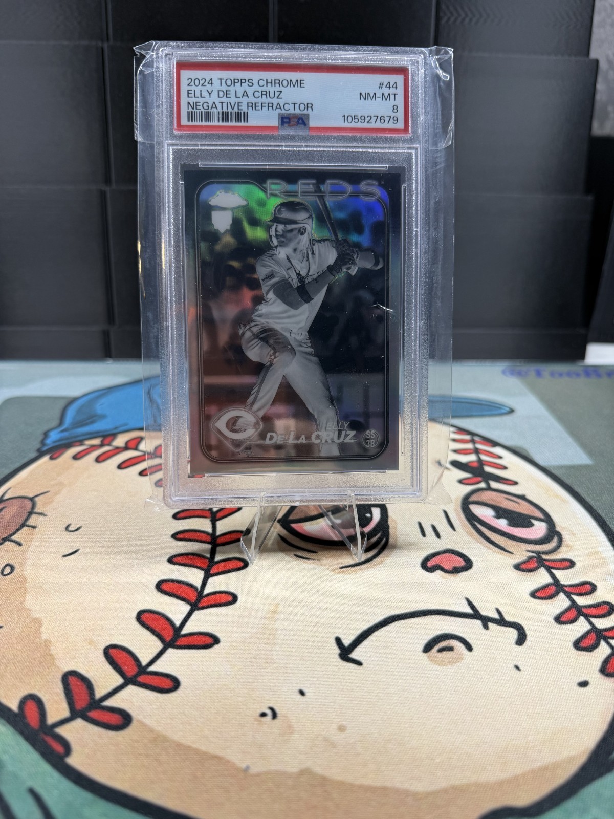 2024 Topps Chrome Elly De La Cruz Negative Refractor Rookie RC #44 PSA 8 NM-MT