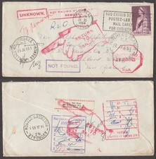 Canada to New Zealand Queen Elizabeth 5c Royal Visit RETURN LETTER OFFICE 1964