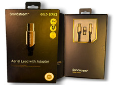 Sandstrom AV Gold Series 2m TV Aerial Lead + Adapter | Gold-Plated Cable, New