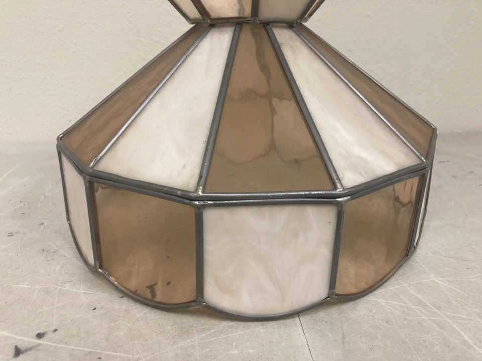 Винтажная витражная подвесная лампа в стиле Тиффани сделано в Мексике с бриллиантами!! - Изображение 3 из 4