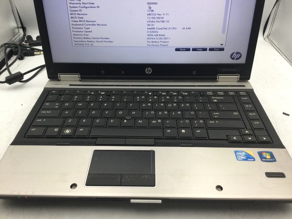 HP ELITEBOOK 8440P - BOTAS A LA BIOS - INTEL I5 M540 - 2GB RAM - LEER DESCRIPCIÓN-BB Foto 3 de 4