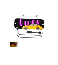 USB LED Light Sign for Drivers,Windshield Taxi Sign with Scrolling pink