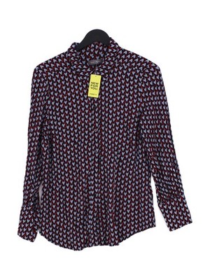 Neuwertiges Samt Damen Shirt M Multi 100% Viskose Langarm Kragen Basic