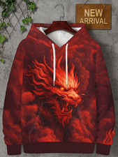 Red Dragon 3D All Over Print Hoodie - Adults  Youth