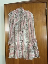 Anthropologie Pink And Cream Ruffled Mini Dress Prototype