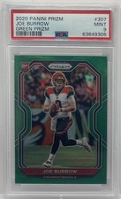 JOE BURROW 2020 PANINI PRIZM GREEN PRIZM ROOKIE RC #307 PSA 9 MINT! BENGALS LSU!