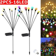 2 Pcs Swaying Solar Firefly Lights Outdoor Garden Dancing Pathway Patio Decor