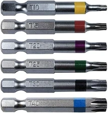 Torx Star Drive Bit Set Quick Change 6 Piece