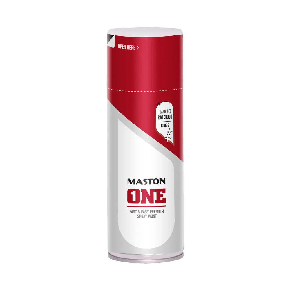 9x Maston ONE Flame Red Gloss 400ml Spray Paint RAL 3000 Can Metal Wood Plastic - Image 10