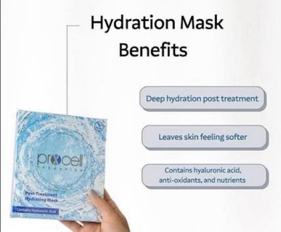 Procell  Pure Hyaluronic Acid 1 Facial Mask + 1 for Neck & Face Deep Hydration !