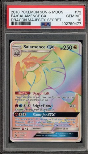 Pokemon Salamence GX Dragon Majesty Secret Rare #73 PSA 10 Gem Mint