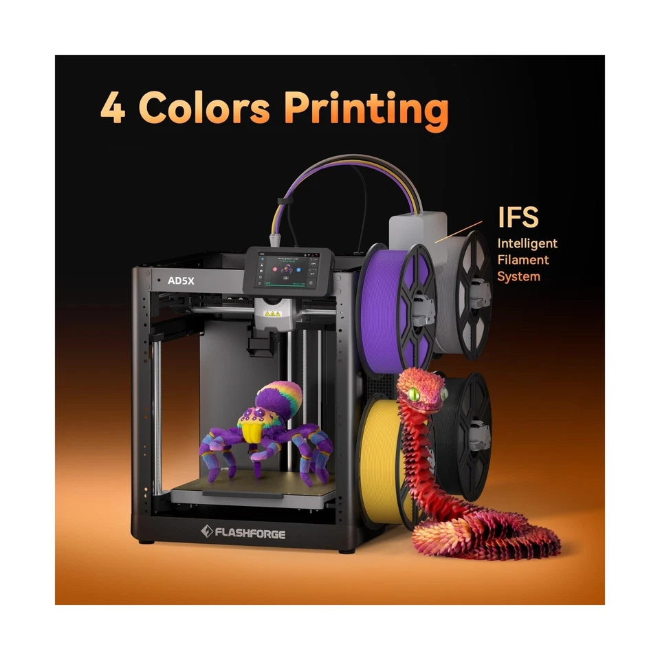 Flashforge AD5X 3D Printer, 600mm/s High-Speed and Multi-Color 3D Printer wit... - Image 3 of 4
