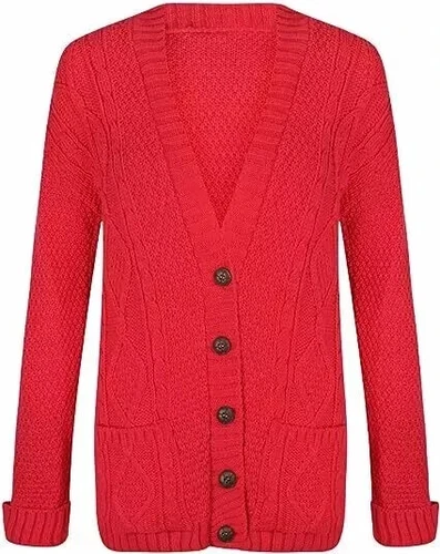 Women's Knitted Grandad CARDIGAN, Ladies LONG SLEEVES Button Sweater PLUS SIZES. - Picture 14 of 20