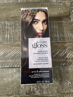 L'Oreal Le Color Gloss One Step Toning Gloss Rich Brunette 4 oz 3 Applications