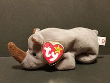 1996 TY Beanie Babies Spike the Rhino PVC Pellets W/Tags