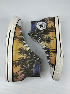 Converse Mens Size 9 / Womens 11 Shoes High Sunset Palm Trees