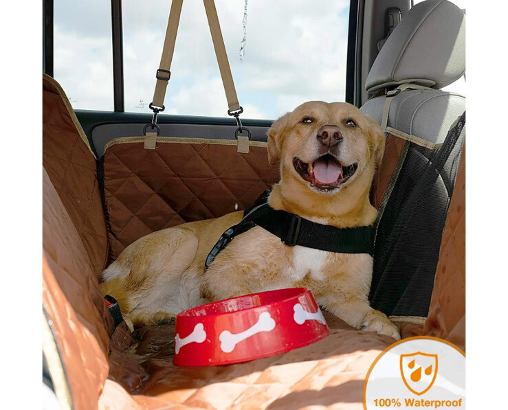 iBuddy Car Waterproof Dog Seat Cover for Back Seat with Mesh Window