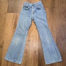 Vintage Bell Bottom Blue Jeans Big Smith Denim Vtg 70s Youth Girls Kids 21 25