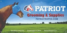 NEW Banner Patriot Ropes Grooming & Supplies, 2'x4' w/ Grommets Barn Arena Tack
