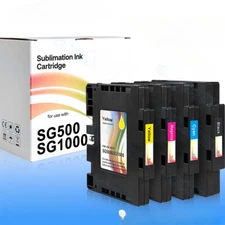 1SET 4pc Ink Cartridge with WOne Time Chip For RICOH SG500 SG1000 printer