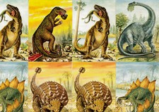 CARTOLINE PZ.10  DINOSAURI (13) D'EPOCA STOCK LOTTO VINTAGE ANNI 80  