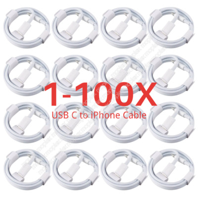 Bulk 20W PD USB C Fast Charger Cable Cord Lot For iPhone 14/13/12/11Pro Max/iPad