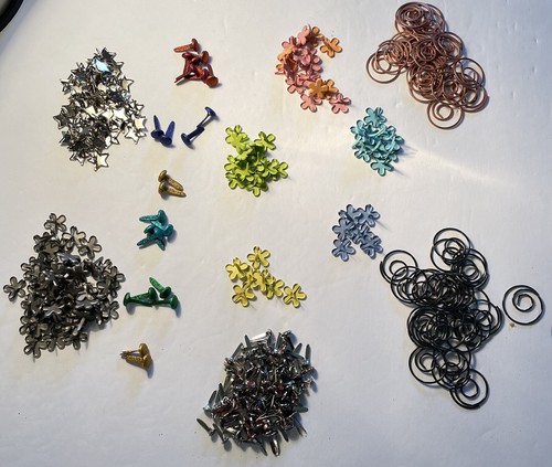 Crafting Metal Embellishments Flowers Stars Rhinestone Pins Multicolors Lot 326