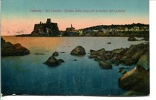 Catania - Aci Castello - Viaggiata (1917) - f. piccolo - a colori