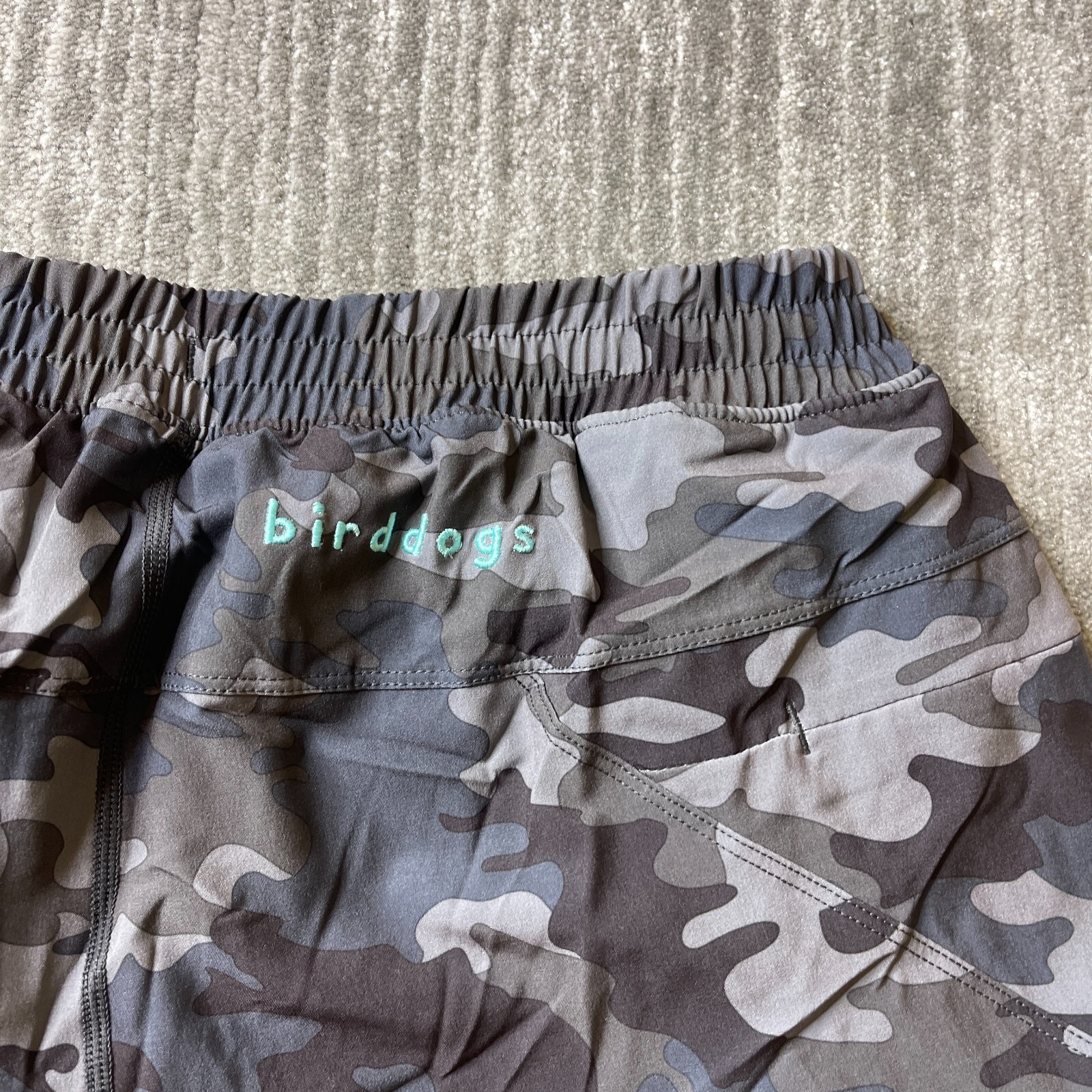 Birddogs Shorts Mens Medium Lined Boom For Your Boomstick Gray Camouflage 6”