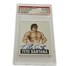 WWF Pro Wrestling Card WWE Leaf Tito Santana Matador Auto PSA 10 Gem Autograph