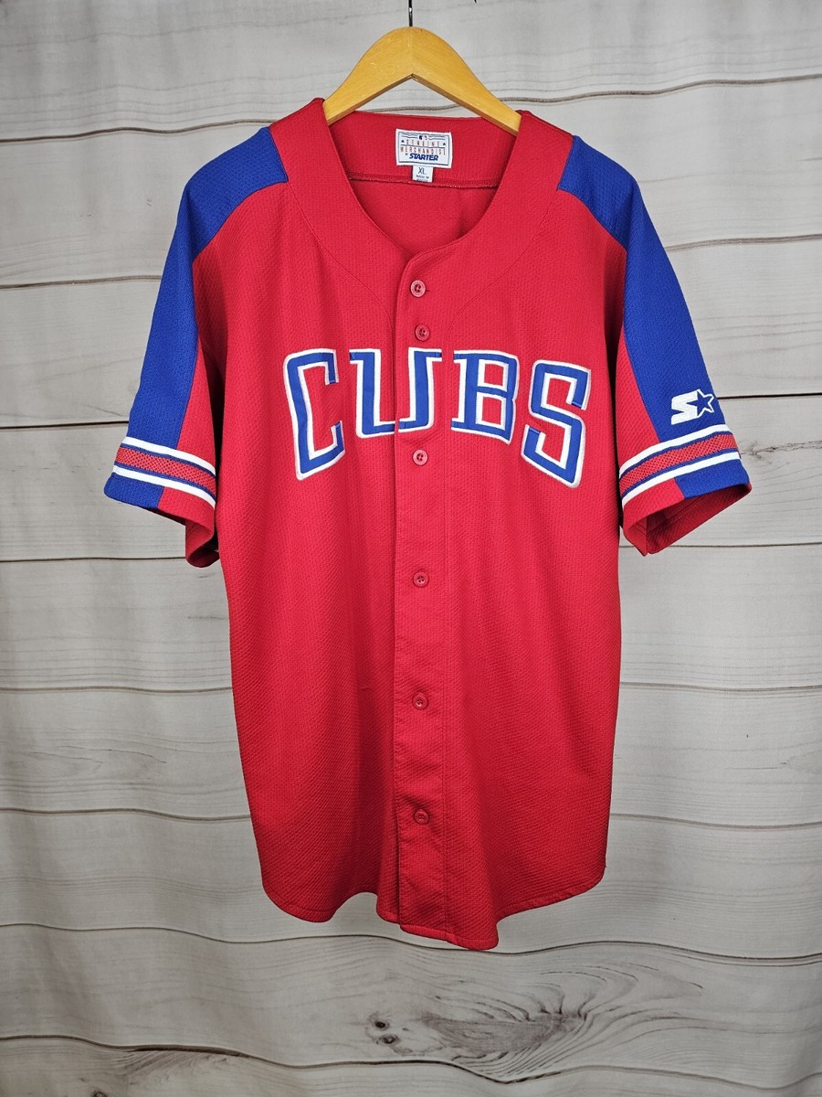 Vintage Chicago Cubs MLB Baseball Jersey Classic Starter Rare Red XL #B76