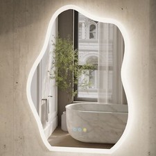 WISFOR 32" Irregular Dimmable Wall Vanity Mirror Cloud Shape LED Bathroom Mirror