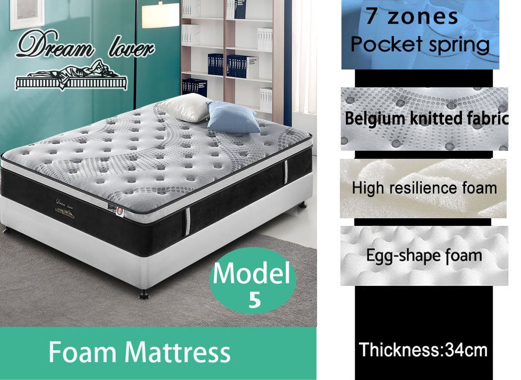 Dream Lover Mattress Queen Double King Single Bed Memory Foam Pocket