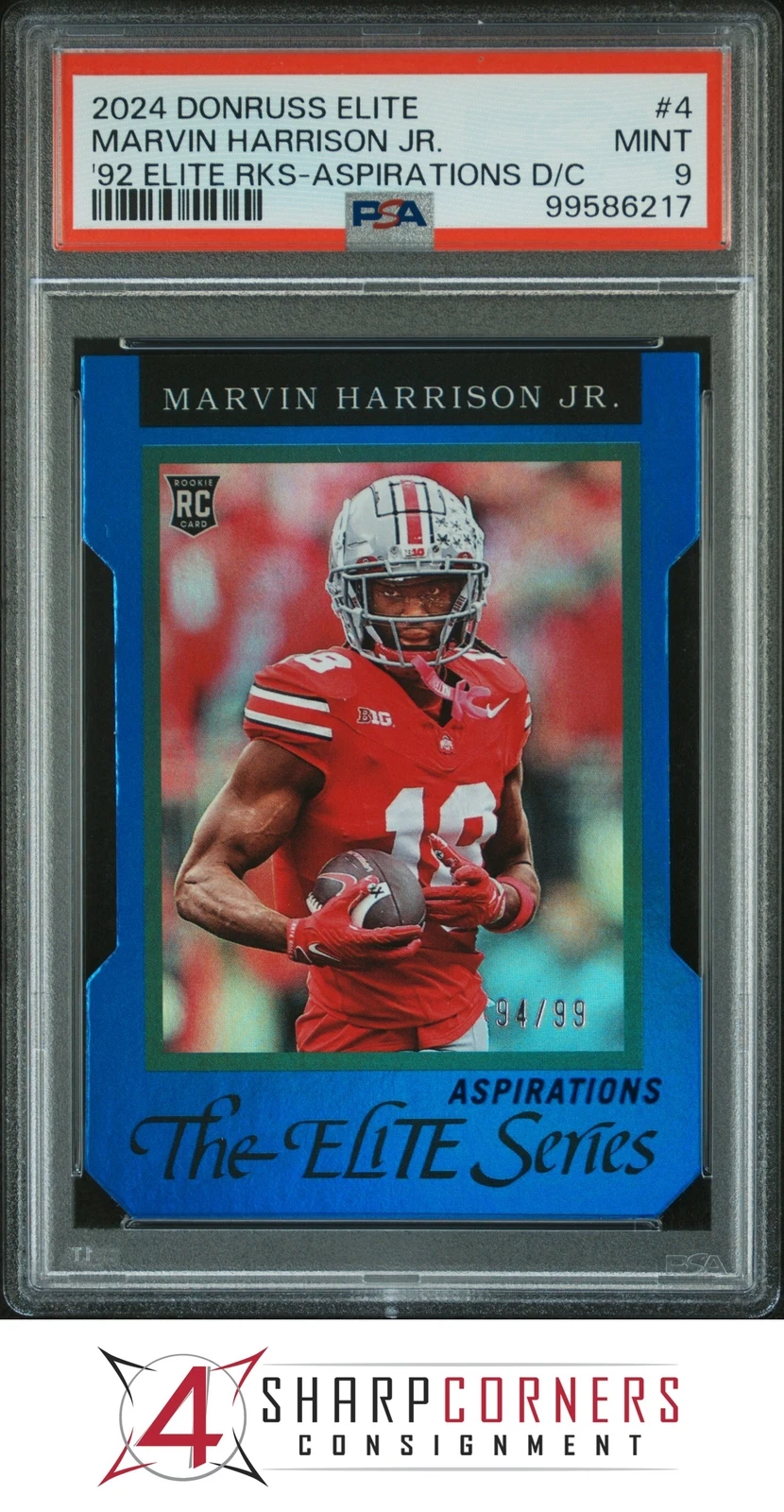 Marvin Harrison Jr. Panini Donruss Elite 1992 Elite Rookies #4 Aspiration Die Cut