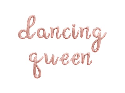 DANCING QUEEN Cursive Letter Balloon Banner - Birthday Party Supply Decorations